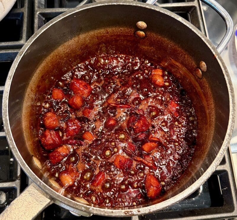 sake pork belly ready to serve