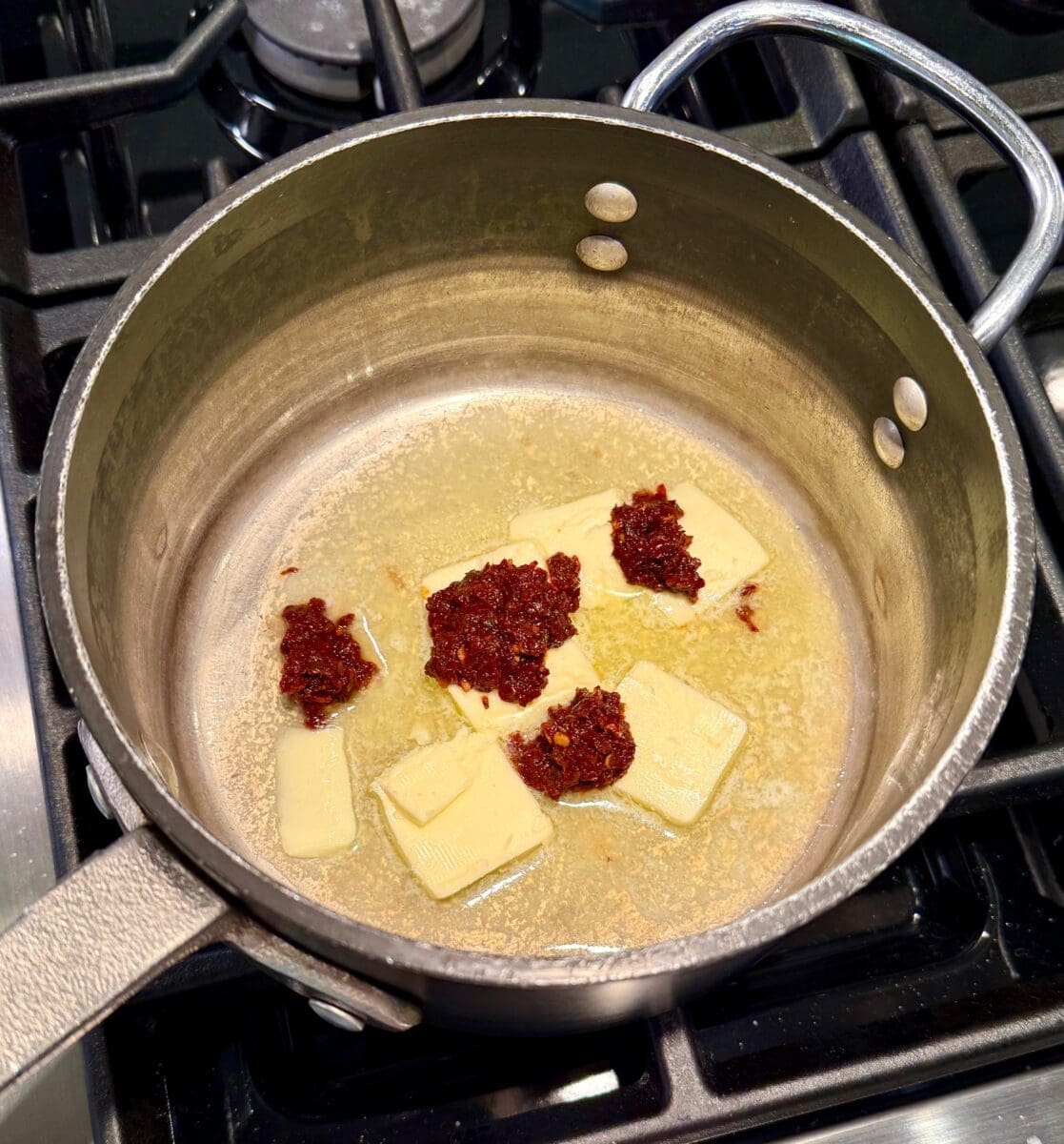 Adjika paste and butter