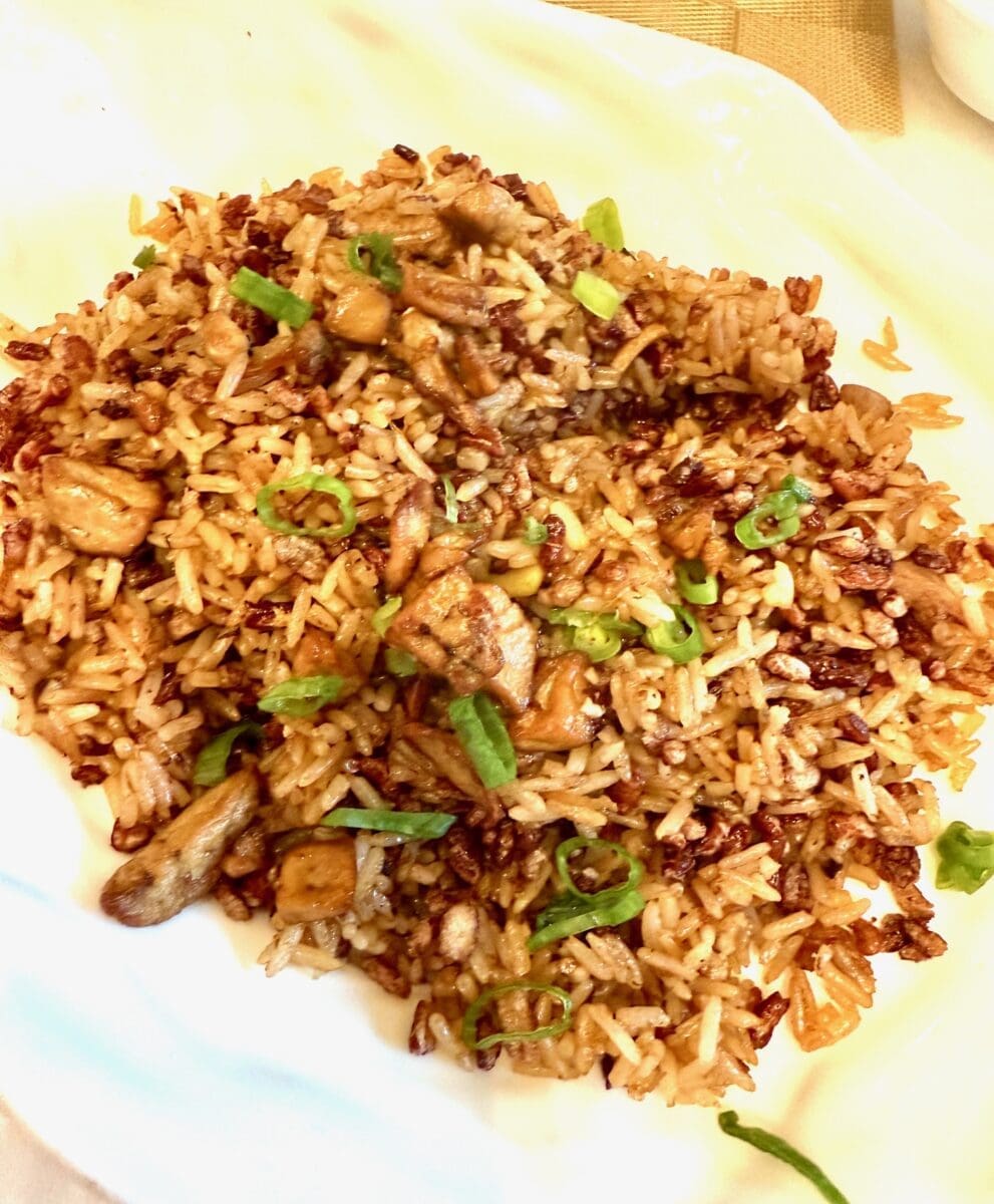 crispy rice with foie gras and beijing duck