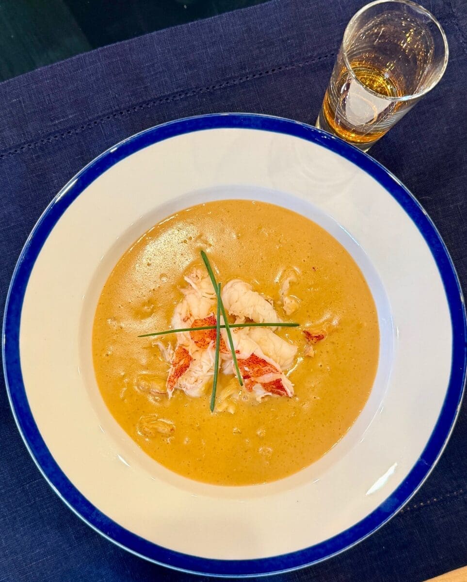 lobster bisque with cognac sidecar