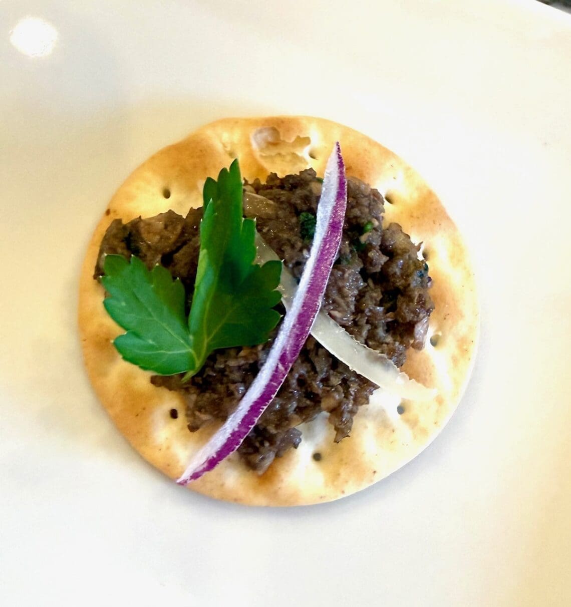 mushroom duxelle canapes on crostini