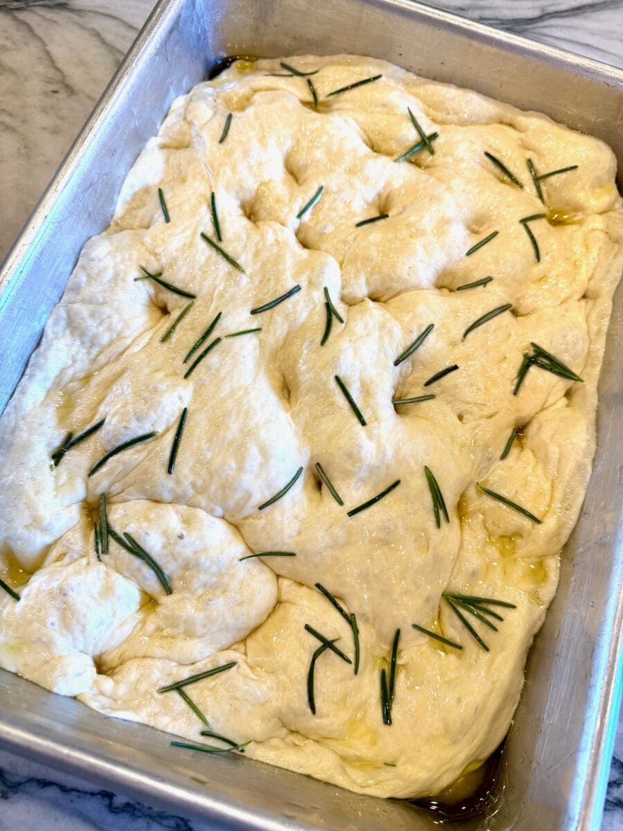 foccacia bread ready to bake